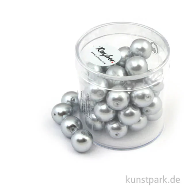 Artikelbild 1 des Artikels “Renaissance Glaswachsperlen - 10 mm - 35 Stück Dose | Silbergrau“