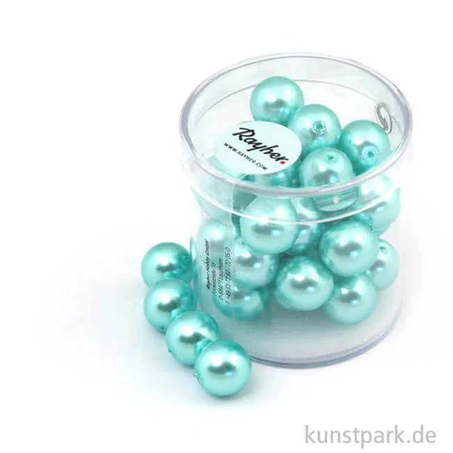 Artikelbild 1 des Artikels “Renaissance Glaswachsperlen - 10 mm - 35 Stück Dose | Türkis“