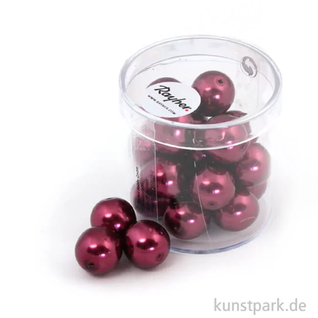 Artikelbild 1 des Artikels “Renaissance Glaswachsperlen - 12 mm - 21 Stück Dose | Bordeaux“