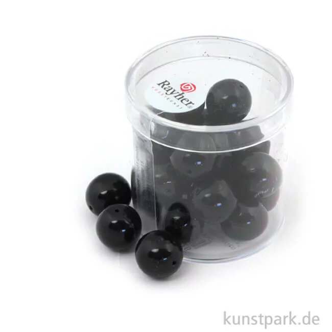 Artikelbild 1 des Artikels “Renaissance Glaswachsperlen - 12 mm - 21 Stück Dose | Schwarz“