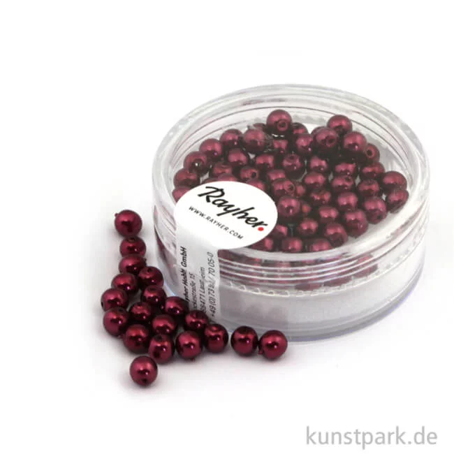 Artikelbild 1 des Artikels “Renaissance Glaswachsperlen - 4 mm - 85 Stück Dose | Bordeaux“