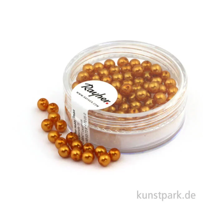 Artikelbild 1 des Artikels “Renaissance Glaswachsperlen - 4 mm - 85 Stück Dose | Goldgelb“