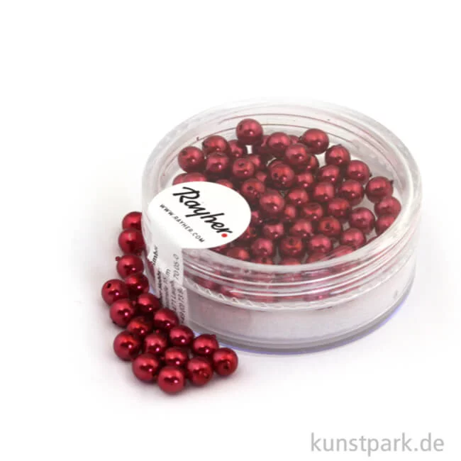 Artikelbild 1 des Artikels “Renaissance Glaswachsperlen - 4 mm - 85 Stück Dose | Klassikrot“