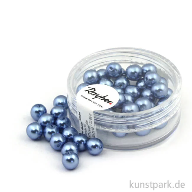 Artikelbild 1 des Artikels “Renaissance Glaswachsperlen - 6 mm - 45 Stück Dose | Azurblau“