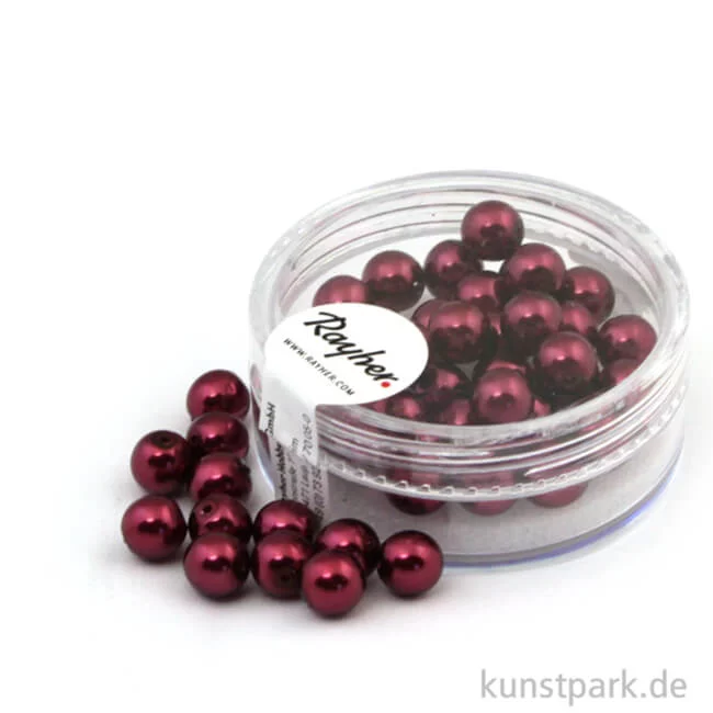 Artikelbild 1 des Artikels “Renaissance Glaswachsperlen - 6 mm - 45 Stück Dose | Klassikrot“