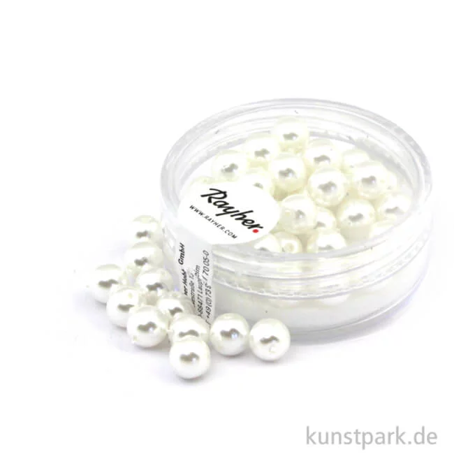 Artikelbild 1 des Artikels “Renaissance Glaswachsperlen - 6 mm - 45 Stück Dose | Schneeweiß“