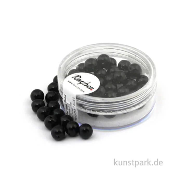 Artikelbild 1 des Artikels “Renaissance Glaswachsperlen - 6 mm - 45 Stück Dose | Schwarz“