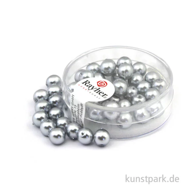 Artikelbild 1 des Artikels “Renaissance Glaswachsperlen - 6 mm - 45 Stück Dose | Silbergrau“
