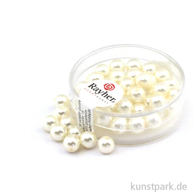 Artikelbild 1 des Artikels “Renaissance Glaswachsperlen - 6 mm - 45 Stück Dose | Weiß“