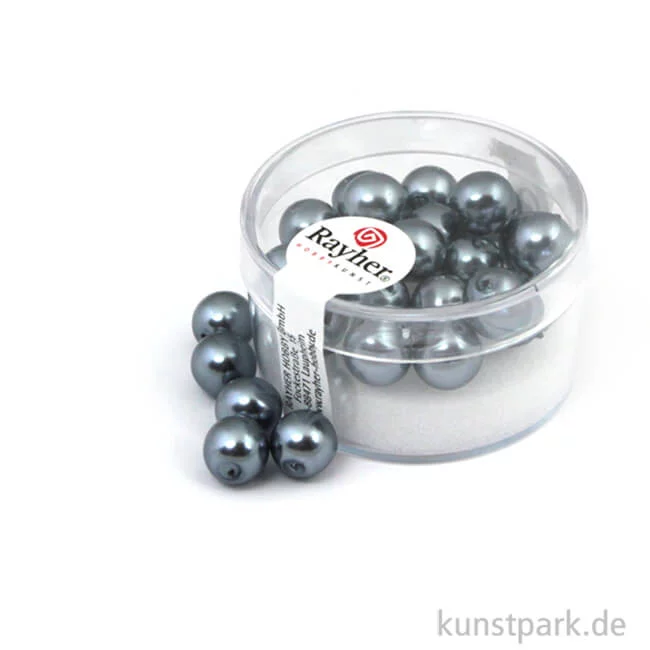 Artikelbild 1 des Artikels “Renaissance Glaswachsperlen - 8 mm - 25 Stück Dose | Anthrazit“