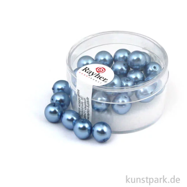 Artikelbild 1 des Artikels “Renaissance Glaswachsperlen - 8 mm - 25 Stück Dose | Azurblau“