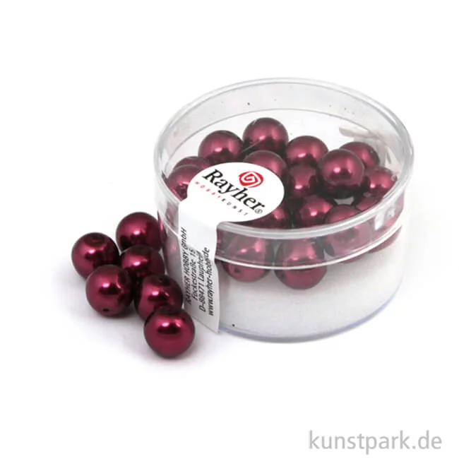 Artikelbild 1 des Artikels “Renaissance Glaswachsperlen - 8 mm - 25 Stück Dose | Bordeaux“
