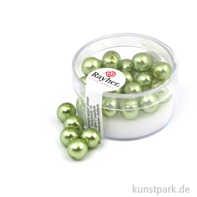 Artikelbild 1 des Artikels “Renaissance Glaswachsperlen - 8 mm - 25 Stück Dose | Jade“