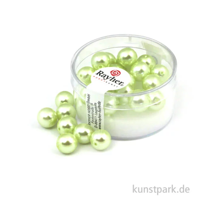 Artikelbild 1 des Artikels “Renaissance Glaswachsperlen - 8 mm - 25 Stück Dose | Lindgrün“