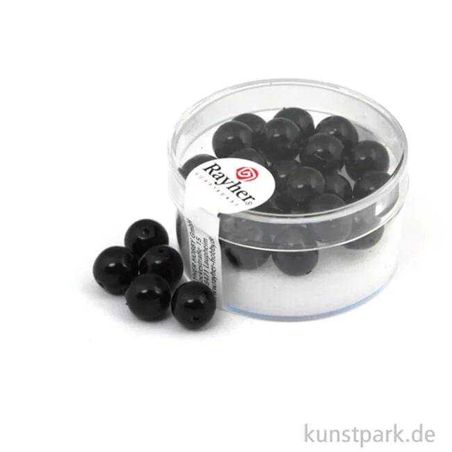 Artikelbild 1 des Artikels “Renaissance Glaswachsperlen - 8 mm - 25 Stück Dose | Schwarz“