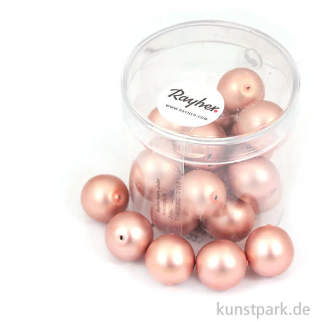 Artikelbild 1 des Artikels “Renaissance Glaswachsperlen matt - 12 mm - 21 Stück Dose | Antikrosé“
