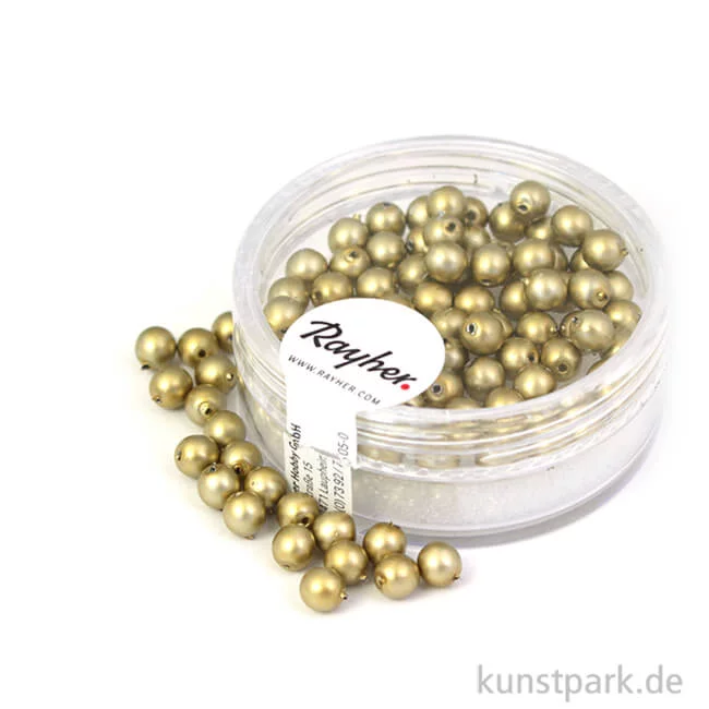 Artikelbild 1 des Artikels “Renaissance Glaswachsperlen matt - 4 mm - 85 Stück Dose | Gold“