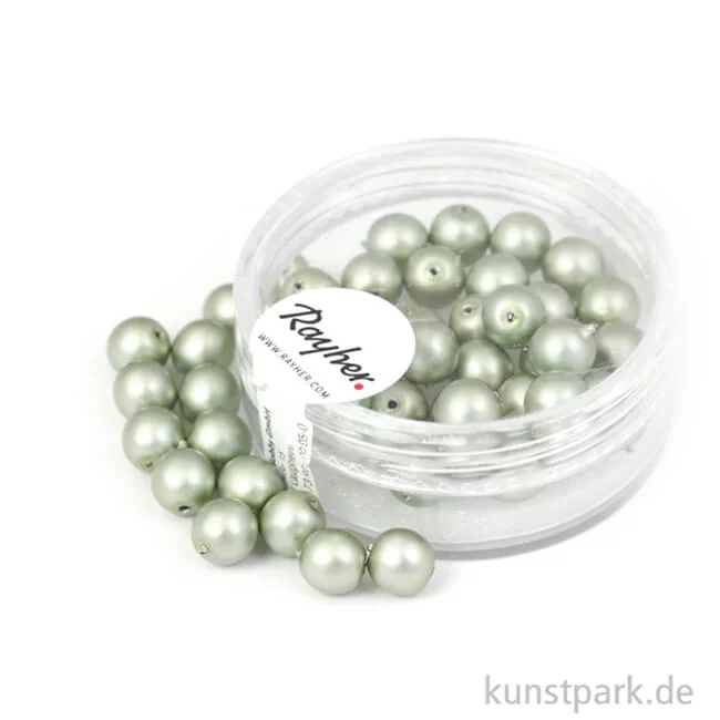 Artikelbild 1 des Artikels “Renaissance Glaswachsperlen matt - 6 mm - 45 Stück Dose | Silber“