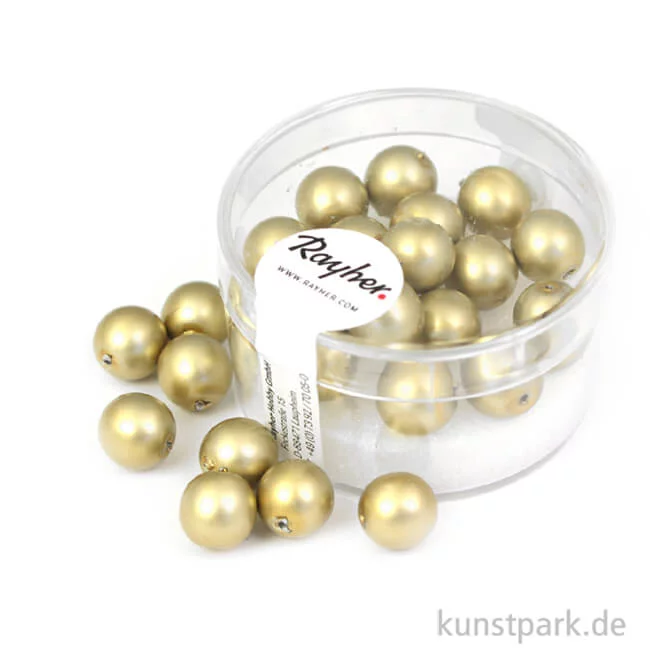 Artikelbild 1 des Artikels “Renaissance Glaswachsperlen matt - 8 mm - 25 Stück Dose | Gold“
