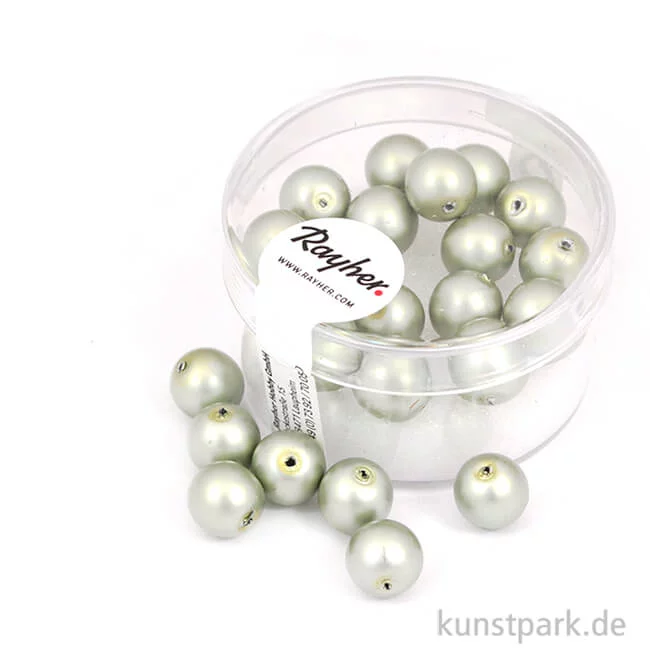 Artikelbild 1 des Artikels “Renaissance Glaswachsperlen matt - 8 mm - 25 Stück Dose | Silber“