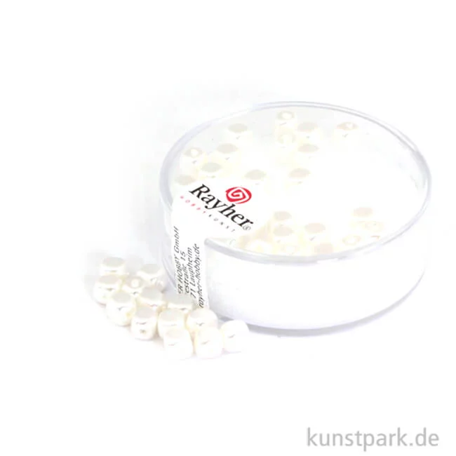 Artikelbild 1 des Artikels “Renaissance-Würfel - 4,5 x 5 mm - 40 Stück Schneeweiß“