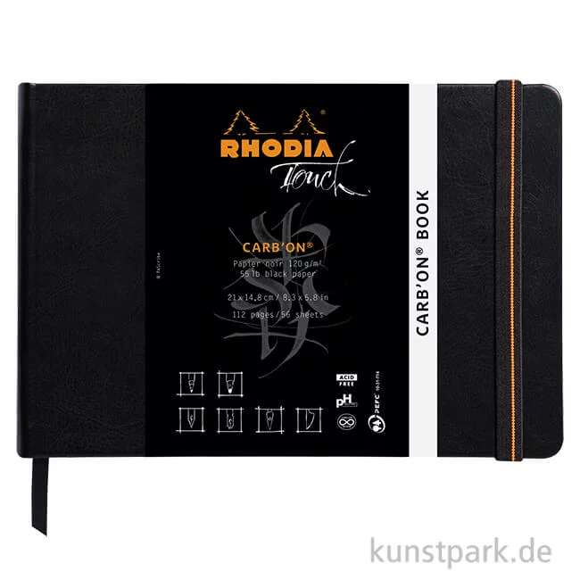 Artikelbild 1 des Artikels “Rhodia Carb'On Book, Schwarzes Zeichenpapier, 120 g/m², 56 Blatt “
