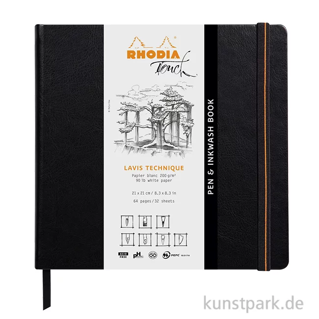 Artikelbild 1 des Artikels “Rhodia Pen & Inkwash Book, 200 g/m², 32 Blatt 21 x 21 cm“