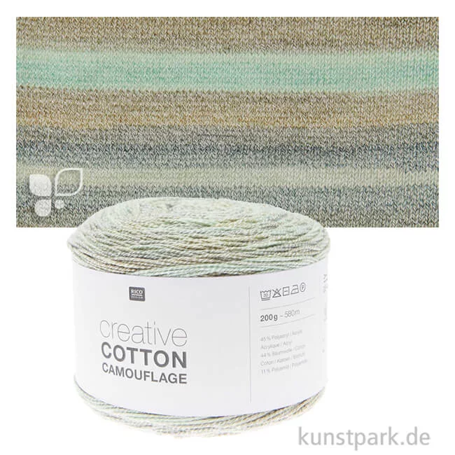Artikelbild 1 des Artikels “Rico Garn - Creative Cotton Camouflage, 200g, 580m Farbe | Misty Forest“
