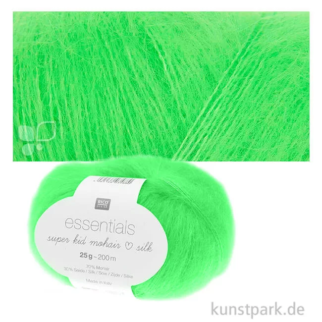 Artikelbild 1 des Artikels “Rico Garn - Essentials Super Kid Mohair Loves Silk, 25g, 200m Farbe | Neon-Grün“