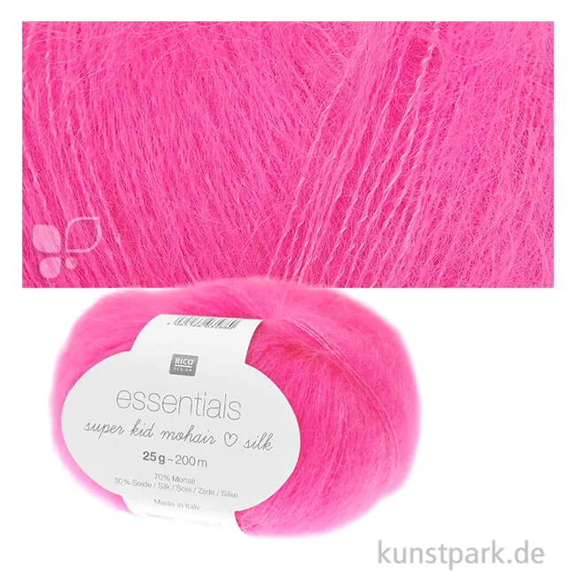 Artikelbild 1 des Artikels “Rico Garn - Essentials Super Kid Mohair Loves Silk, 25g, 200m Farbe | Neon-Pink“