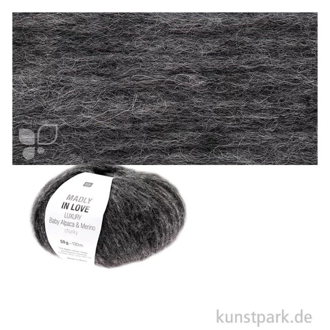 Artikelbild 1 des Artikels “Rico Garn - Luxury Baby Alpaca + Merino chunky, 50g, 130m Farbe | Anthrazit“