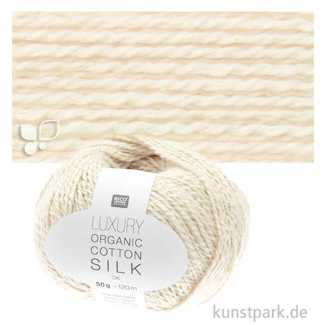 Artikelbild 1 des Artikels “Rico Garn - Luxury Organic Cotton Silk dk, 50g, 120m Farbe | Creme“