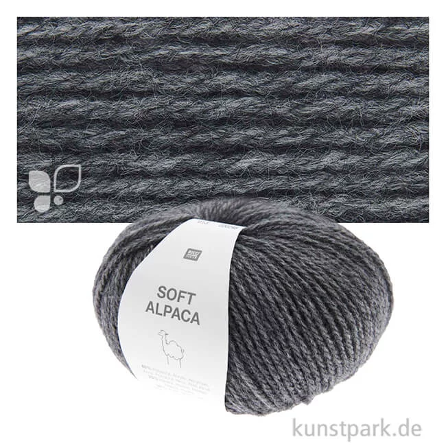 Artikelbild 1 des Artikels “Rico Garn - Soft Alpaca, 50g, 125m Farbe | Anthrazit“