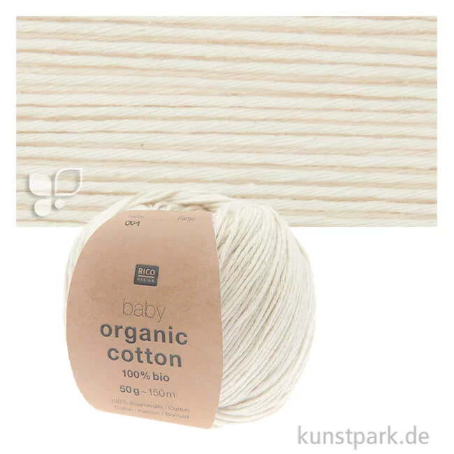 Artikelbild 1 des Artikels “Rico Wolle - Baby Organic Cotton, 100% Baumwolle, 50g, 150m Farbe | Creme“