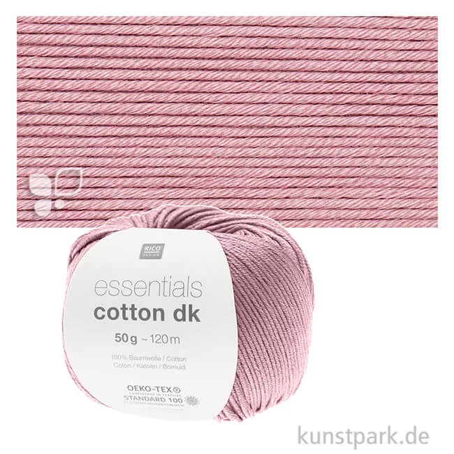Artikelbild 1 des Artikels “Rico Wolle - Essentials Cotton dk, 100% Baumwolle, 50g, 120m Farbe | Altrose“