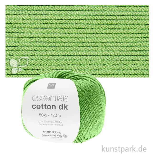 Artikelbild 1 des Artikels “Rico Wolle - Essentials Cotton dk, 100% Baumwolle, 50g, 120m Farbe | Gras“