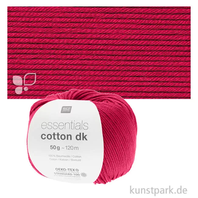 Artikelbild 1 des Artikels “Rico Wolle - Essentials Cotton dk, 100% Baumwolle, 50g, 120m Farbe | Kirsch“