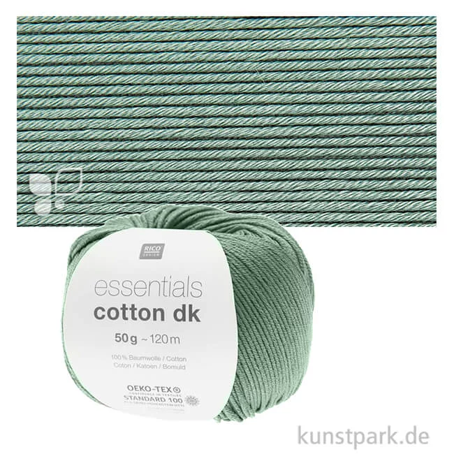 Artikelbild 1 des Artikels “Rico Wolle - Essentials Cotton dk, 100% Baumwolle, 50g, 120m Farbe | Salbei“
