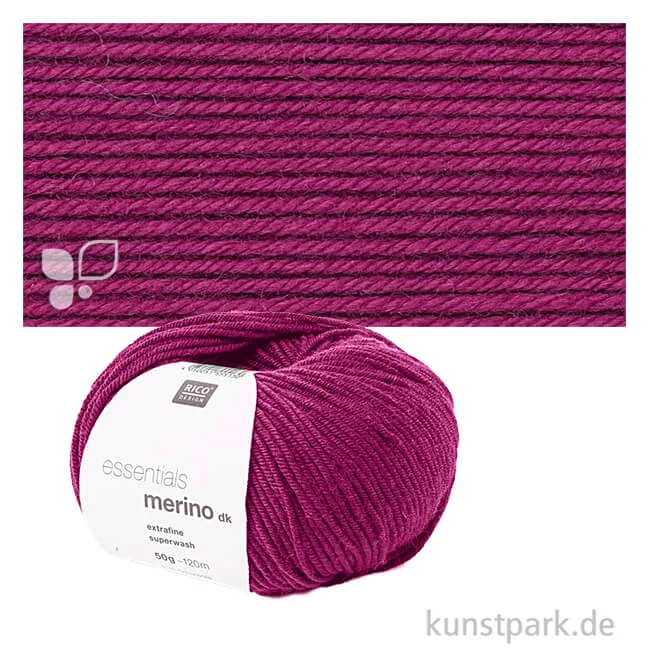 Artikelbild 1 des Artikels “Rico Wolle - Essentials Merino dk, 100% Wolle, 50g, 120m Farbe | Beere“