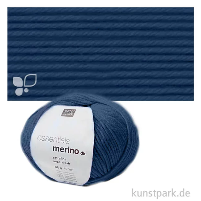 Artikelbild 1 des Artikels “Rico Wolle - Essentials Merino dk, 100% Wolle, 50g, 120m Farbe | Denim“
