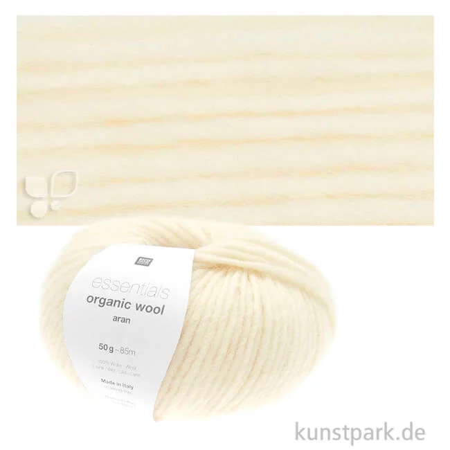 Artikelbild 1 des Artikels “Rico Wolle - Essentials Organic, 100% Wool, aran, 50g, 85m Farbe | Creme“