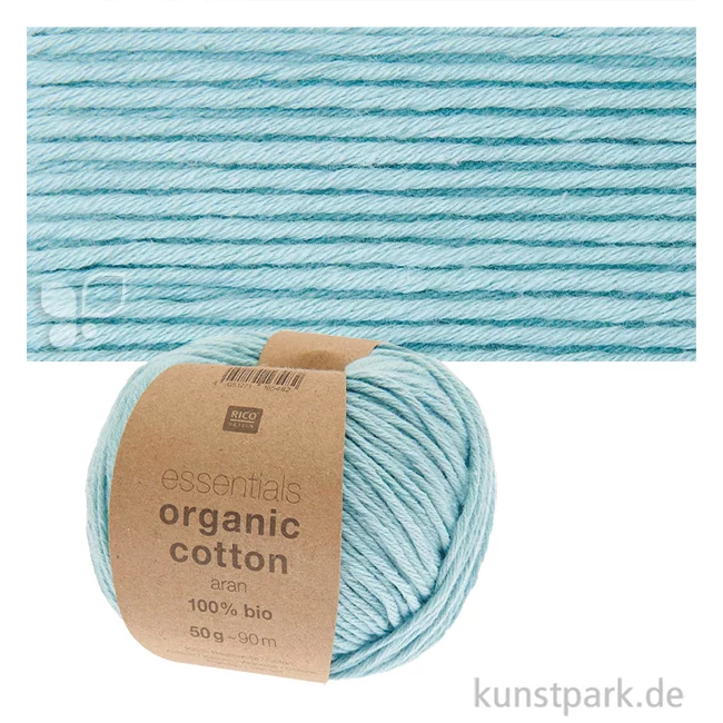 Artikelbild 1 des Artikels “Rico Wolle - Essentials Organic Cotton aran, 100% Baumwolle, 50g, 90m Farbe | Aquamarin“