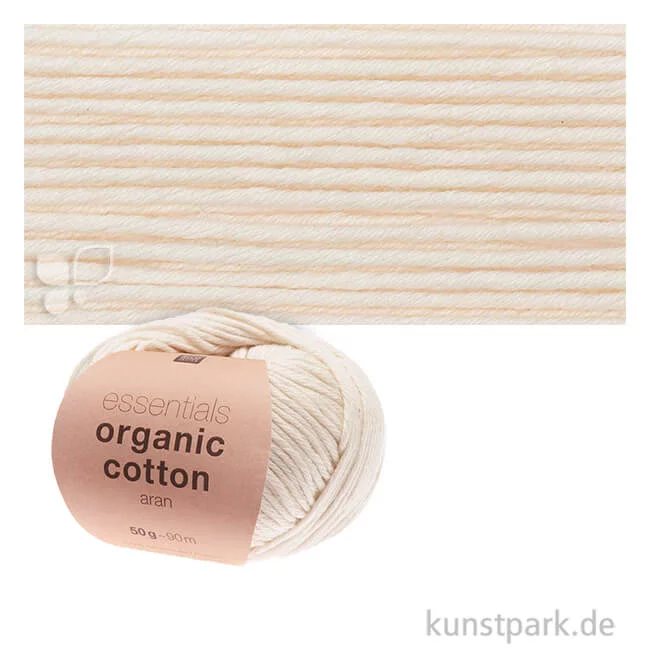 Artikelbild 1 des Artikels “Rico Wolle - Essentials Organic Cotton aran, 100% Baumwolle, 50g, 90m Farbe | Creme“