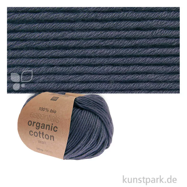 Artikelbild 1 des Artikels “Rico Wolle - Essentials Organic Cotton aran, 100% Baumwolle, 50g, 90m Farbe | Nachtblau“