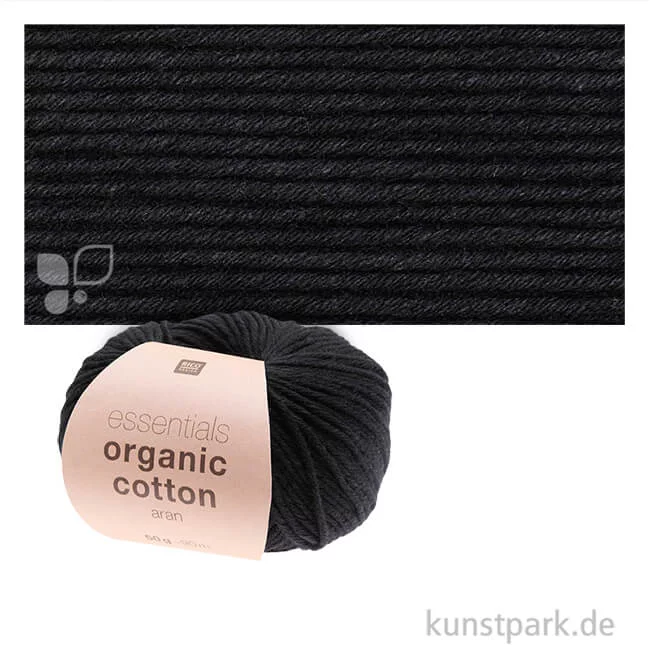 Artikelbild 1 des Artikels “Rico Wolle - Essentials Organic Cotton aran, 100% Baumwolle, 50g, 90m Farbe | Schwarz“