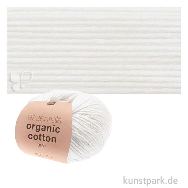 Artikelbild 1 des Artikels “Rico Wolle - Essentials Organic Cotton aran, 100% Baumwolle, 50g, 90m Farbe | Weiß“