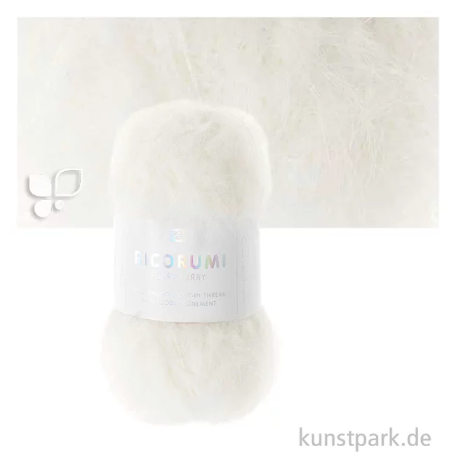 Artikelbild 1 des Artikels “Ricorumi Garn für Amigurumi, Furry Furry, 25g, 175m Farbe | Weiß“