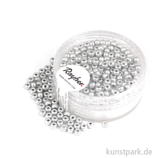 Artikelbild 1 des Artikels “Rocailles metallic matt - 3 mm - 200 Stück Dose | Silber matt“