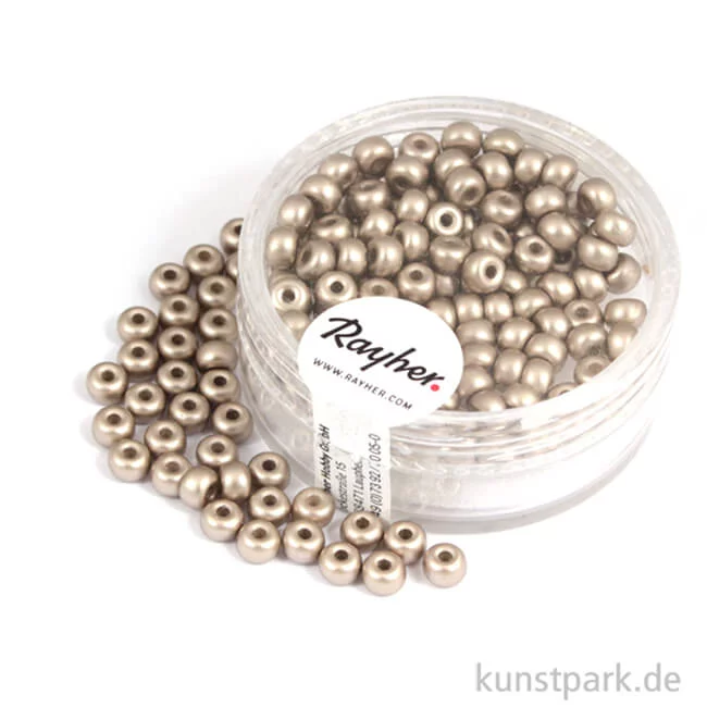 Artikelbild 1 des Artikels “Rocailles metallic matt - 4 mm - 150 Stück Dose | Taupe matt“