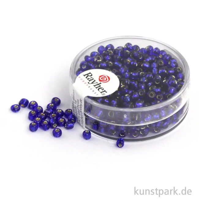 Artikelbild 1 des Artikels “Rocailles mit Silbereinzug - 2,6 mm - 16 g Dose | Dunkelblau“